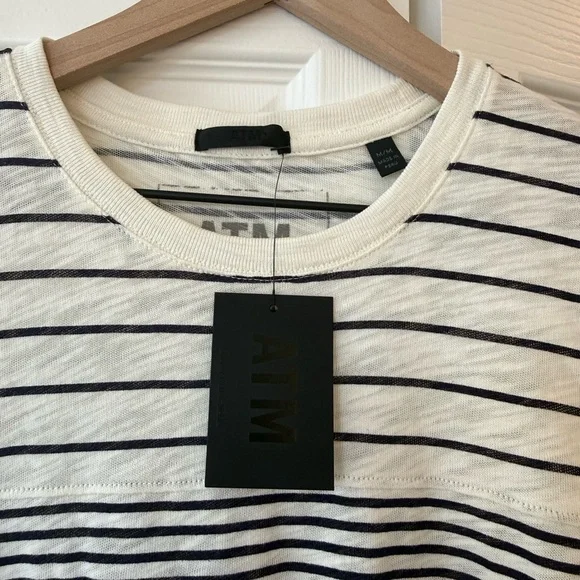 ATM Variegated Stripe Short Sleeve T-Shirt Dress NWT - Picture 8 of 13